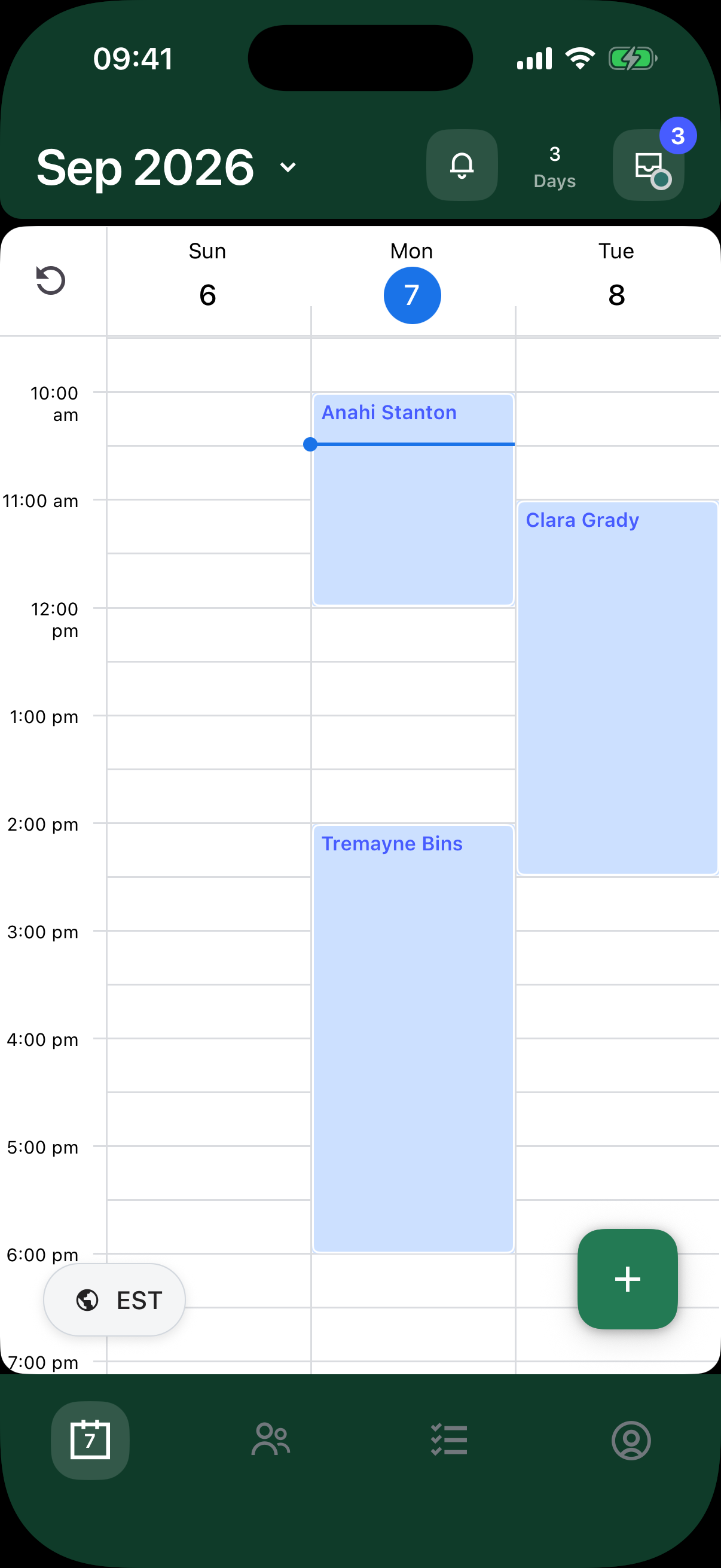 Calendar 3-day view